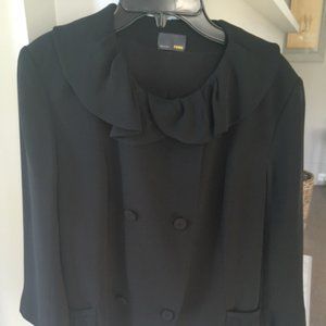 Fendi black silk jacket size 44